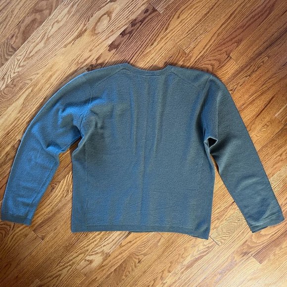 SmartWool Sweater Men's Large Green Merino Wool Blend Long Sleeve Pullover - Picture 2 of 12